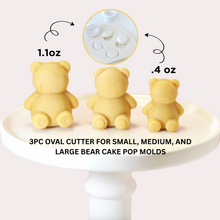 Load image into Gallery viewer, Bear Cake Pop Mouth Cutter, 3pc Set