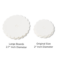 Load image into Gallery viewer, Cake Pop Boards, Scalloped Edge (50pcs, White, Large) (BUY IN GROUPS OF 2)
